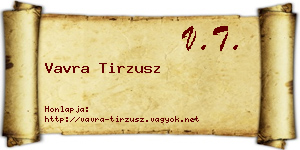 Vavra Tirzusz névjegykártya